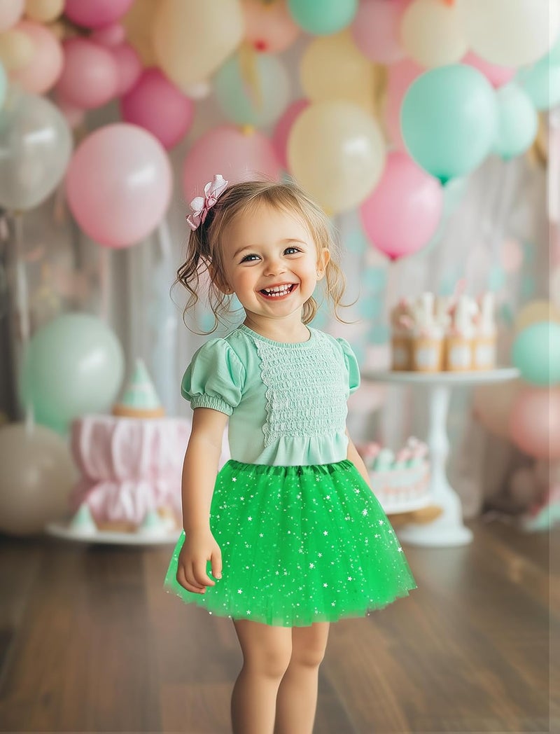 Lainlight Store Tutu for Girls Stars Sequins Princess Ballet Dress Tulle Skirt for Girls 4-12 Years 3 Layered - Image 4